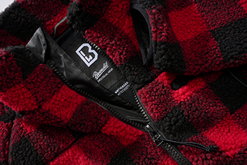 Brandit Teddyfleece Fleecejacke, rot/schwarz