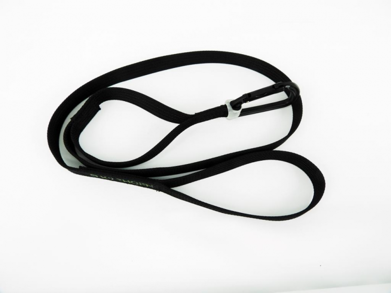 K9 Thorn Doppelgriffleine mit Petzl-Karabiner, schwarz, L
