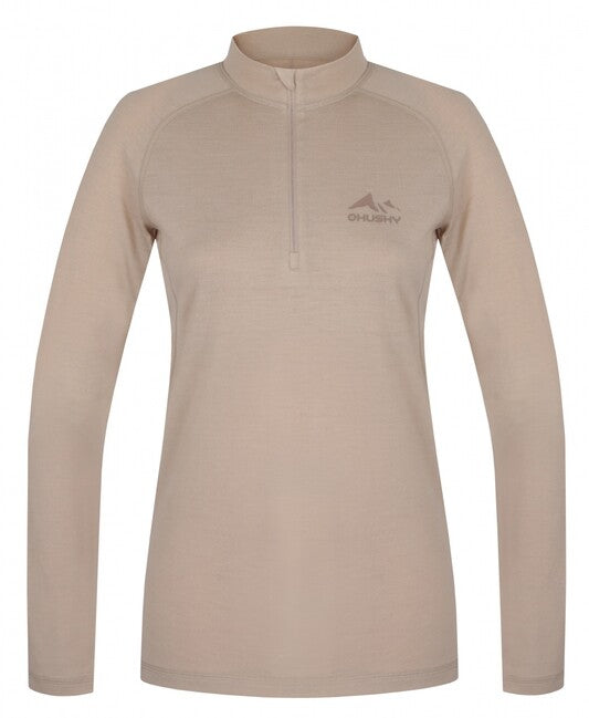 HUSKY Merow Zip thermo-shirt mit reißverschluss, beige