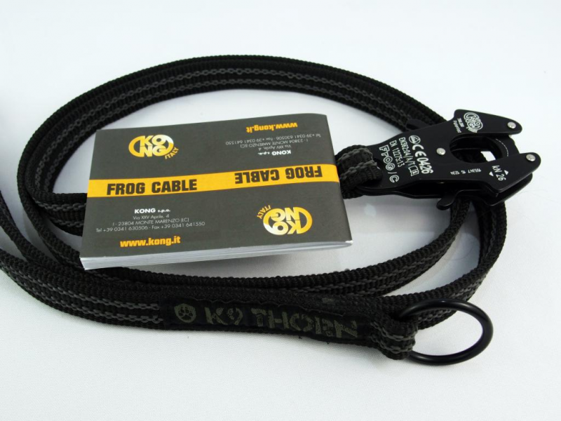 K9 Thorn Anti-Slip Leash with Carabiner Kong Frog, Black