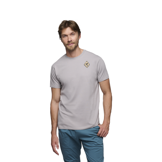 Black Diamond Mono Pocket herren Kurzarm-T-shirt, zinnfarben
