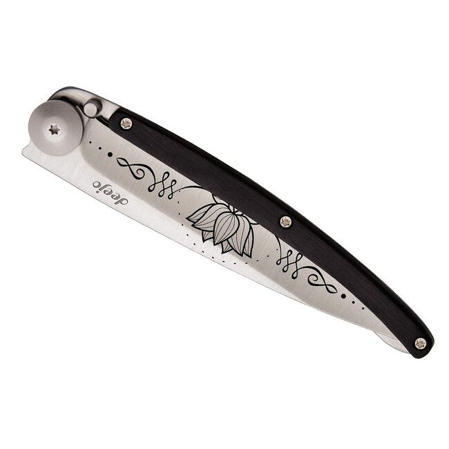 Deejo Tattoo Wood Zen Folding Knife