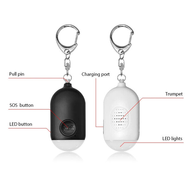 W&G SHIELD SOS wasserdichter personenalarm mit led-licht und auslösetaste, schwarz