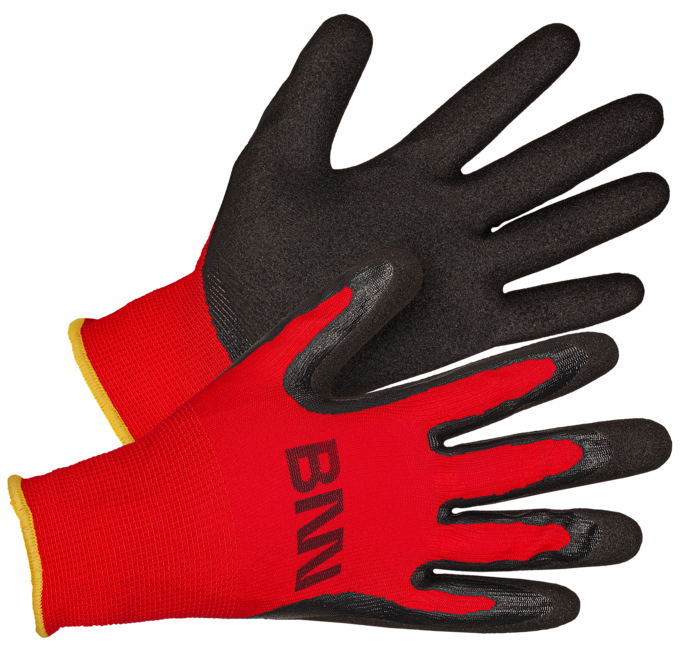 Bennon Manos Protective Gloves, Black/Red
