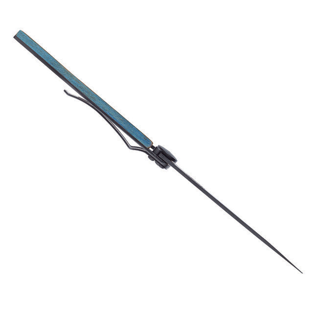 Deejo Schließmesser schwarzes Tattoo blaue Buche Fisch