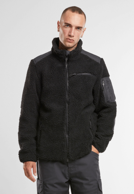 Brandit Men's Ramble Teddyfleece Jacket, Black