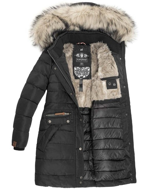 Navahoo Paula damen Winterparka mit Kapuze, schwarz