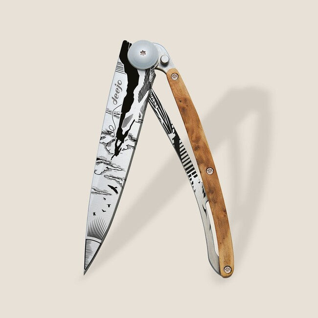 Deejo Tattoo Climbing Folding Knife, Juniper