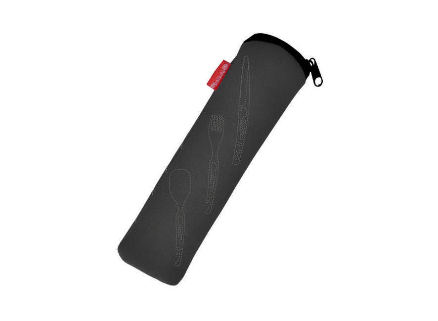 Baladeo ECO112 Basecamp Travel Cutlery Set Stainless Steel, Black Neoprene Case
