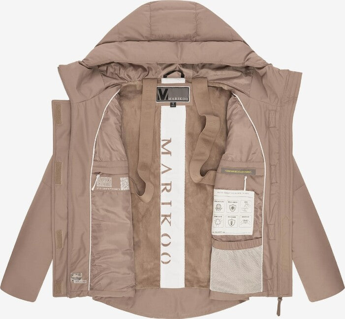 Marikoo Elira16 damen Winterjacke, taupe grey