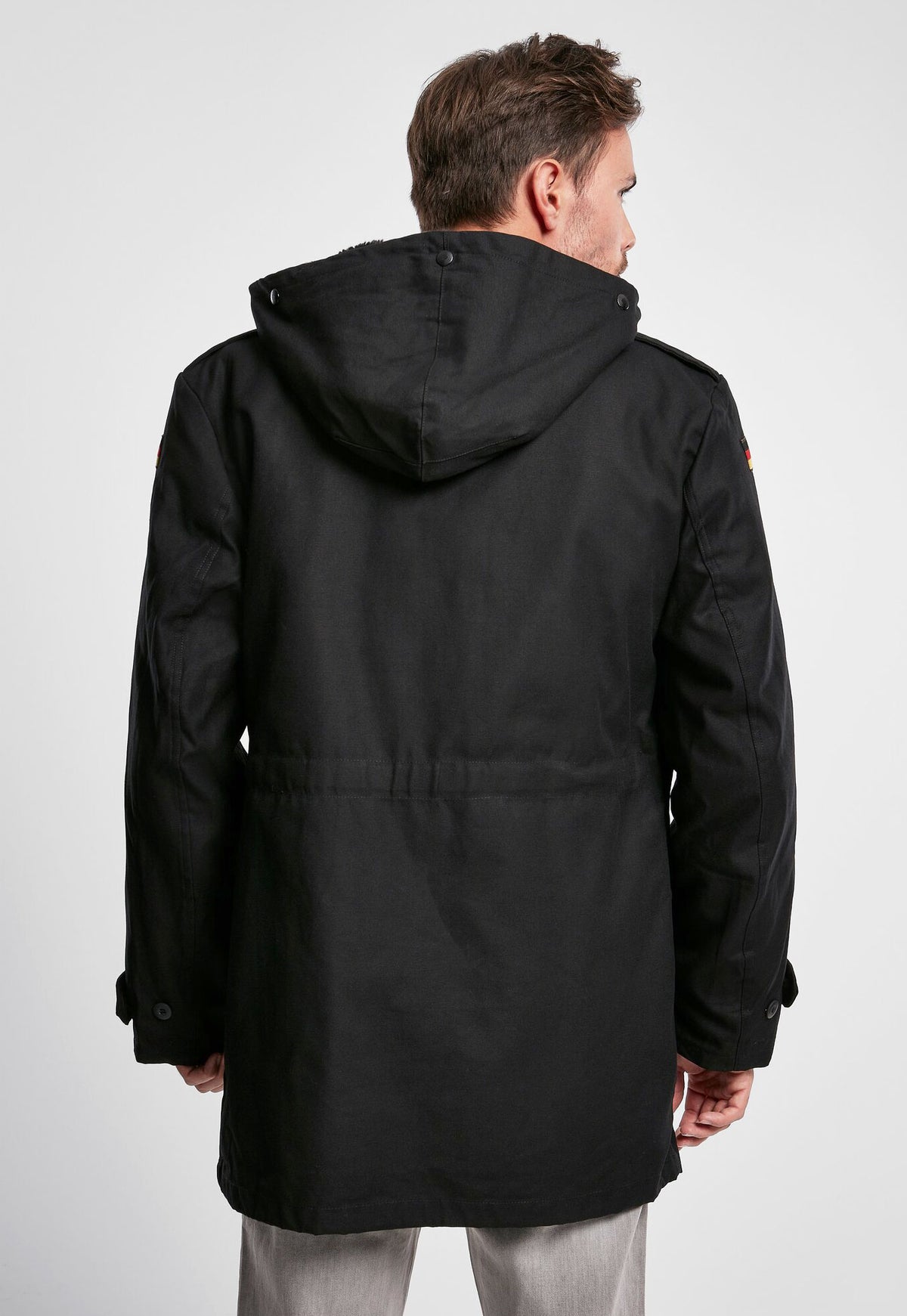 Brandit BW Parka s vlajkou, čierna