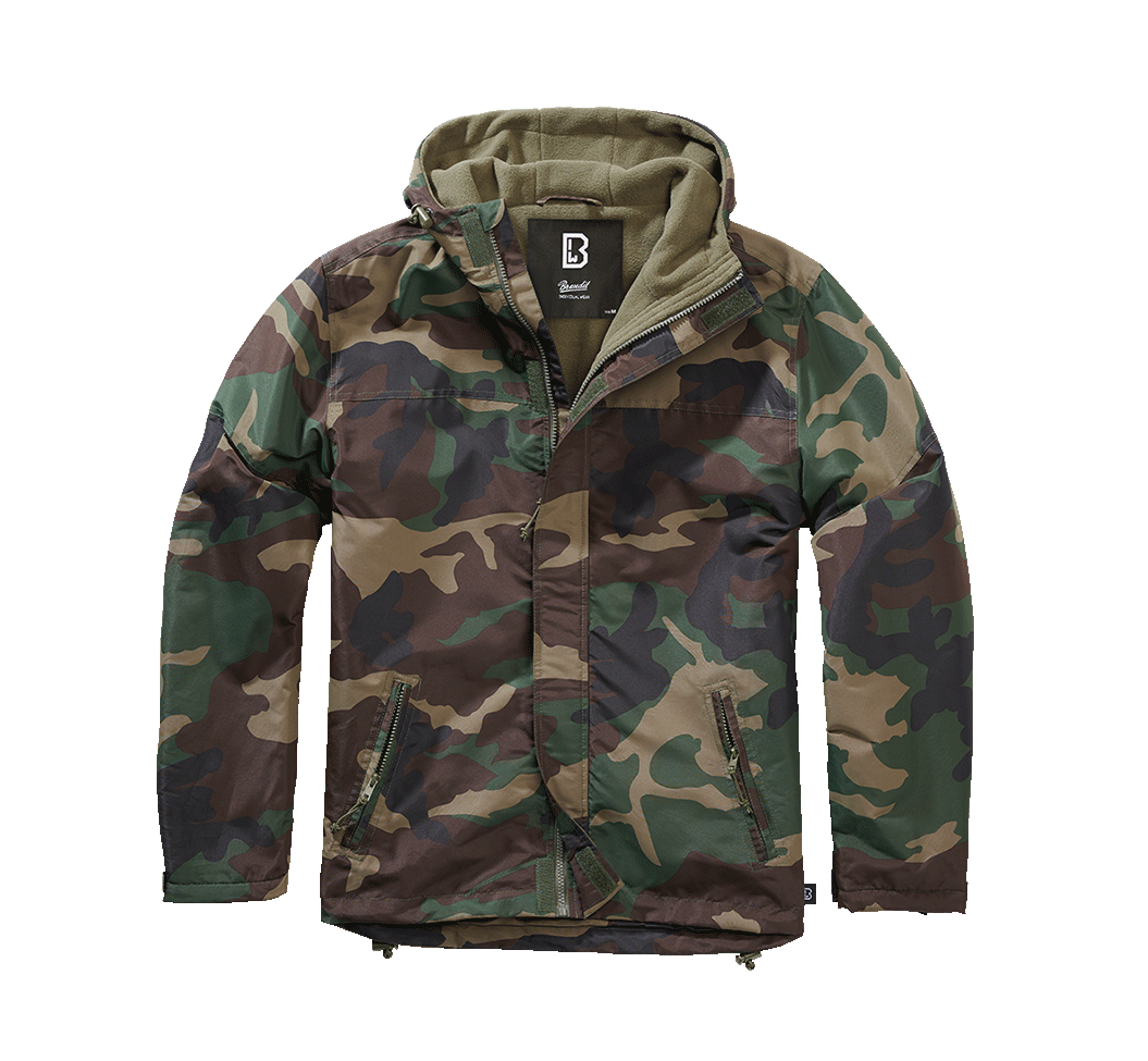 Brandit Windbreaker Frontzip bunda, Woodland