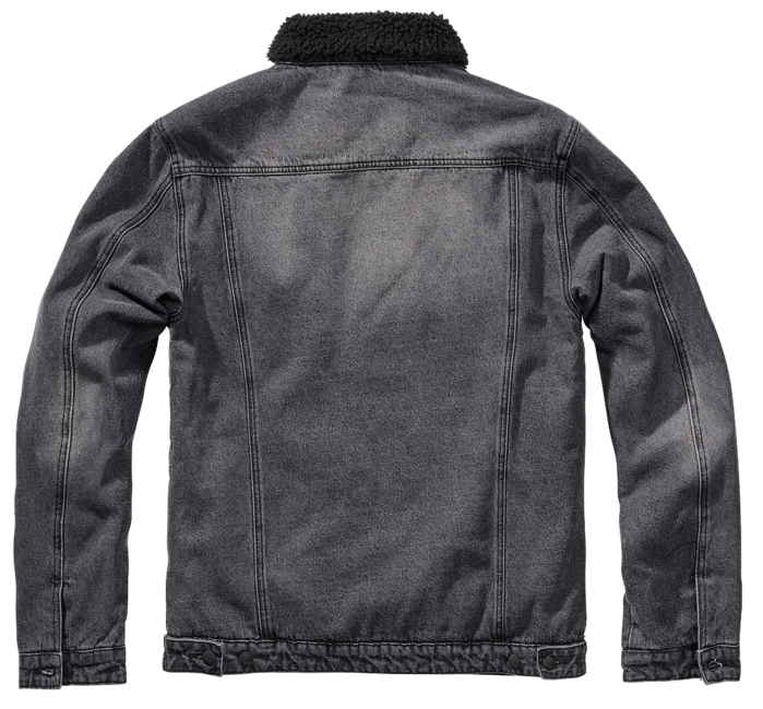 Brandit Sherpa denim jacket with fur, black
