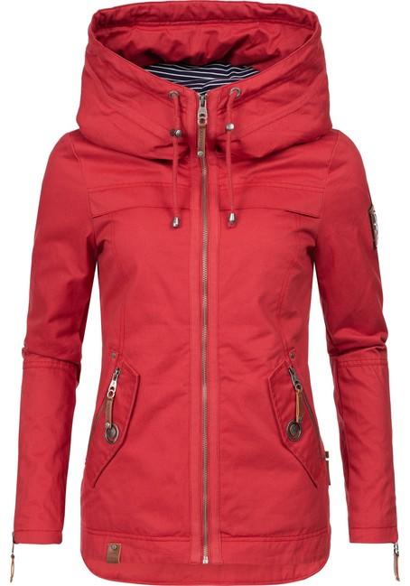 Navahoo Wekoo damen-Übergangsjacke mit Kapuze, rot