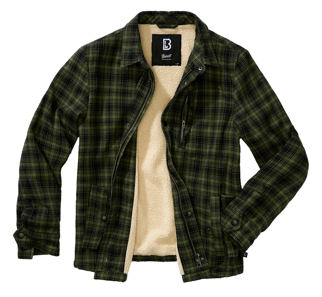 Brandit Classic Sherpa bunda, olivová-čierna