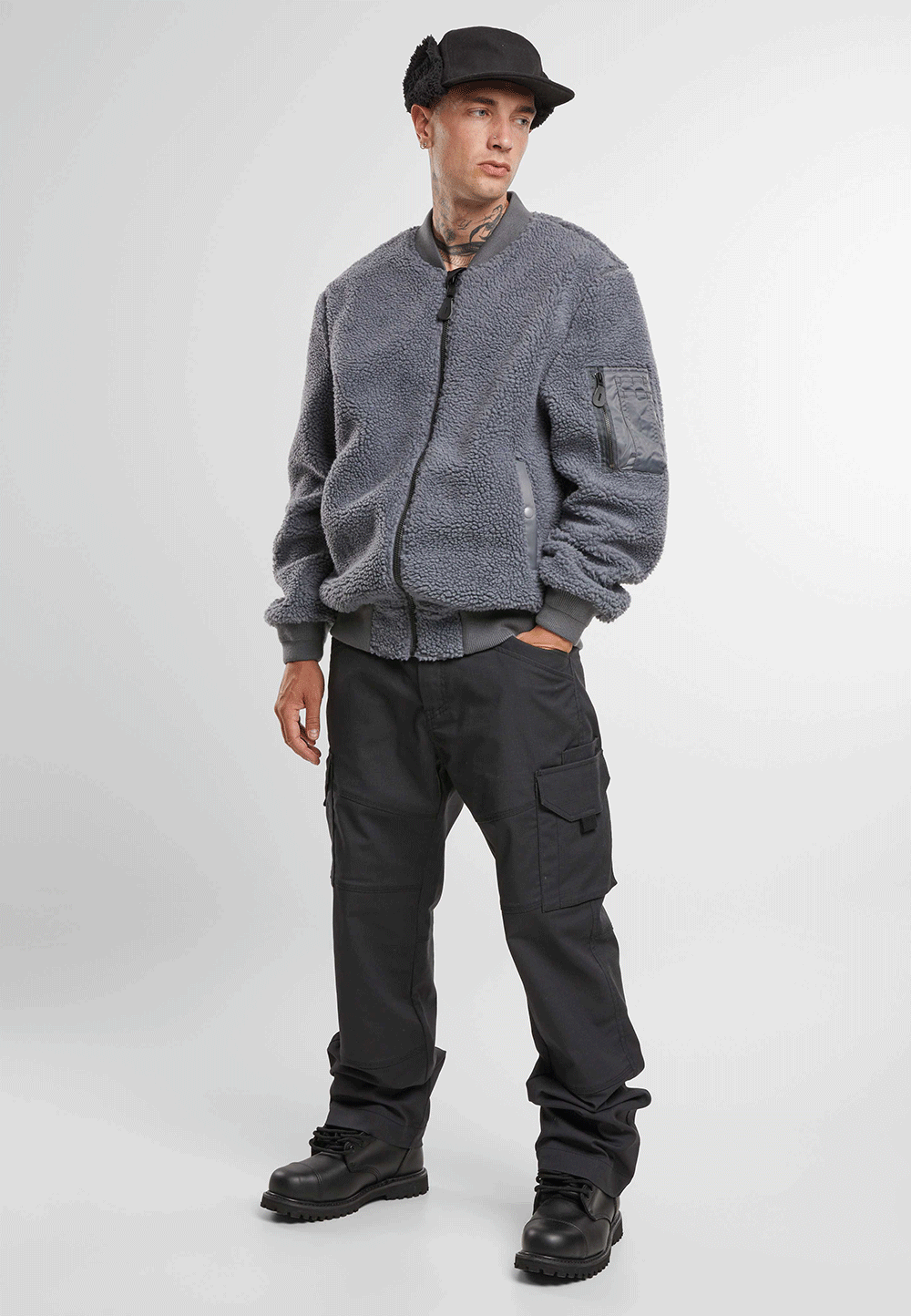 Brandit MA1 bunda Sherpa, anthracite