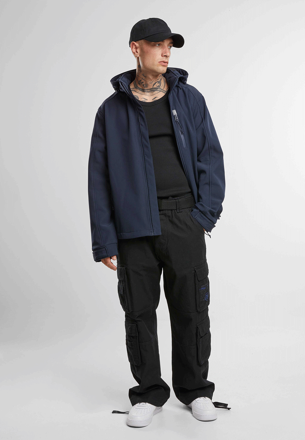 Brandit Hurricane bunda softshellová, navy