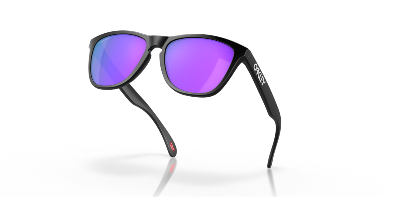 Oakley FROGSKINS Sunglasses, Matte Black Frame, Prizm Violet Lenses, 55