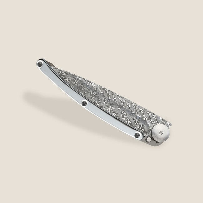 Deejo Exception Folding Knife, White Gold
