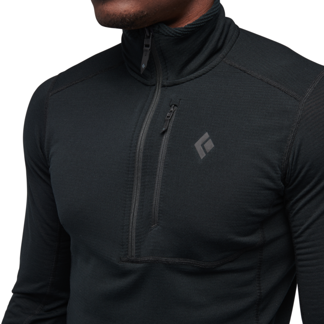 Black Diamond Coefficient Lt Long Sleeve Zip Men's Shirt, Black