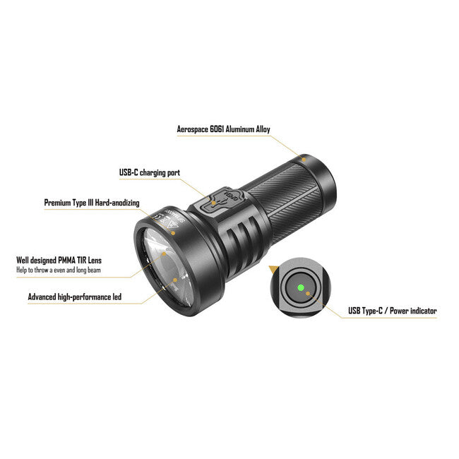 Speras M4 V2 Rechargeable Flashlight 2000lm 700m