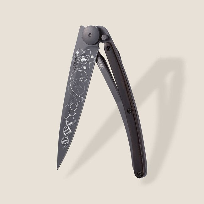 Deejo Tattoo Μαχαίρι Αναδιπλούμενο, Μαύρο Ebony Wood Science