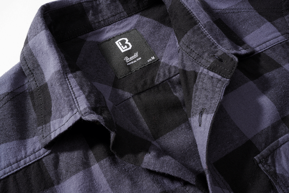 Brandit Check kurzarmhemd, schwarz/grau