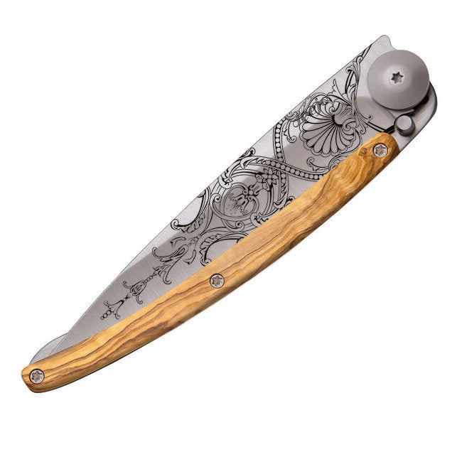 Deejo Tattoo Αναδιπλούμενο Μαχαίρι olive wood, Versailles
