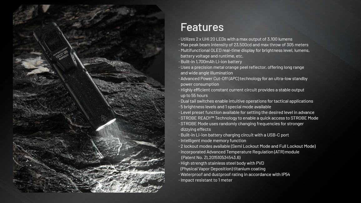 Nitecore EDC27 UHi Rechargeable Flashlight
