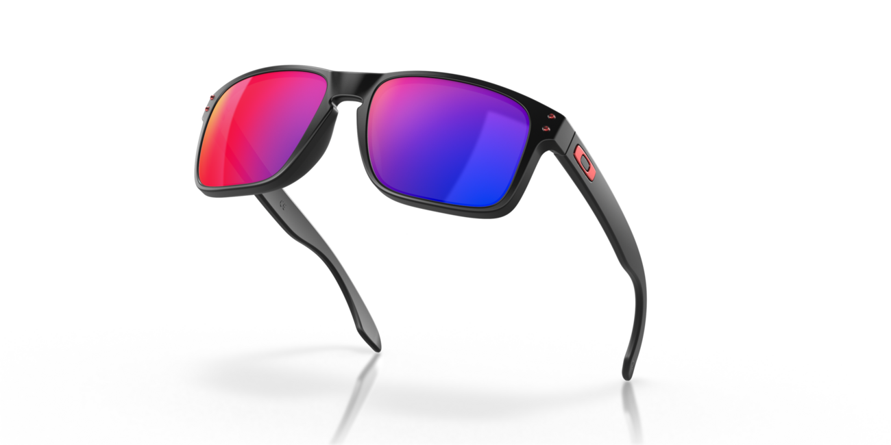 Oakley Holbrook Sunglasses, Matte Black Frame, Positive Red Iridium Lenses, 57