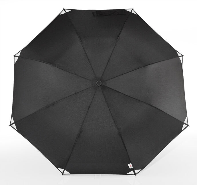 EuroSchirm Telescope Handsfree UV Trekking Umbrella with Backpack Mount, Black Reflective