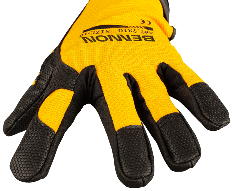 BENNON Kalytos Work Gloves, Yellow/Black