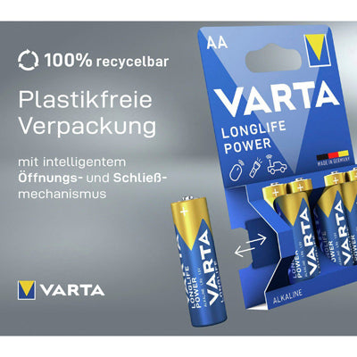 Varta Longlife Power AA Battery, 4-pack