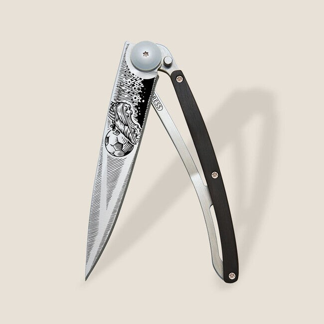 Deejo Tattoo Wood Goal Folding Knife