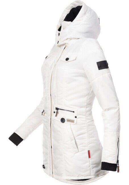 Navahoo SCHATZCHEN damen Winterjacke mit Kapuze, weiß
