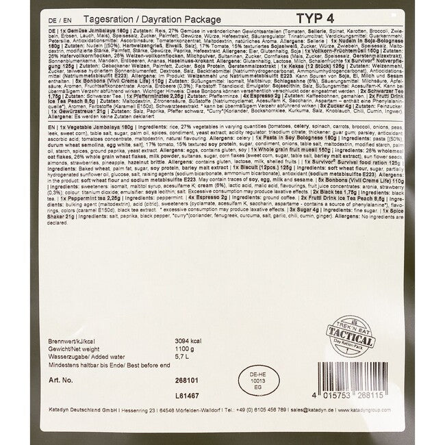 Trek'n Eat Daily Ration Pack Type IV