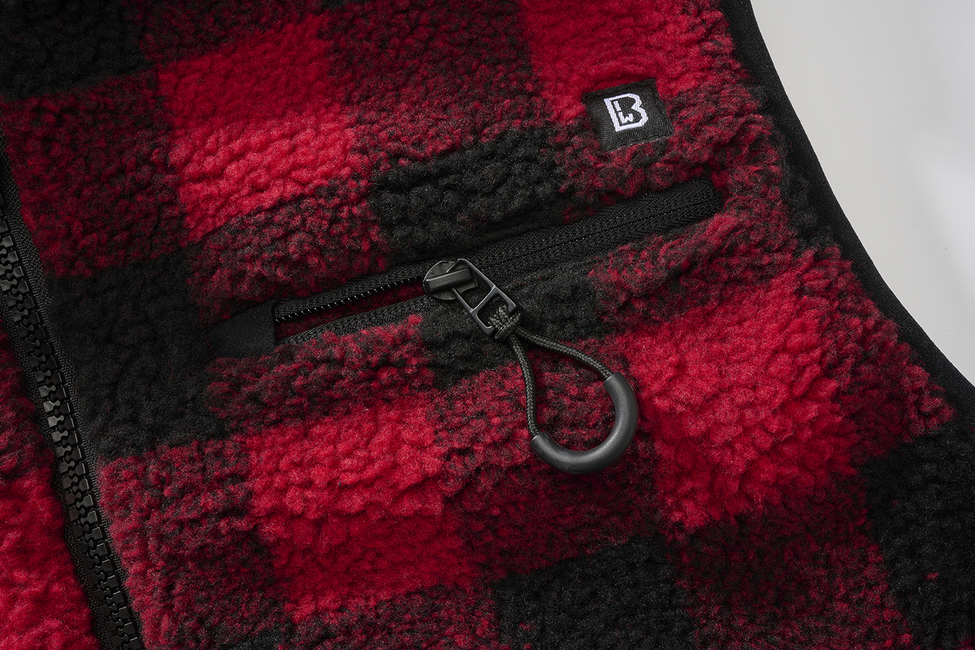 Brandit Teddyfleece fleeceweste, rot/schwarz