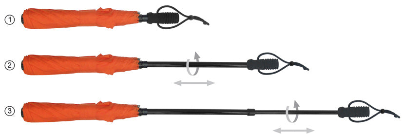 EuroSchirm Telescope Handsfree UV Trekking Umbrella with Backpack Attachment, Orange