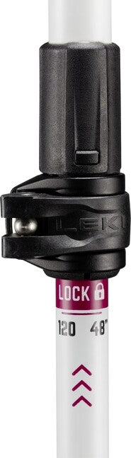 LEKI Cross Trail FX Superlite Compact Trekking Poles, White-Pink-Black, 100-120 cm