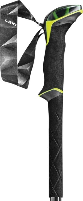 LEKI Sherpa FX.One Carbon Trekking Poles, Natural Carbon-Neon Yellow-White