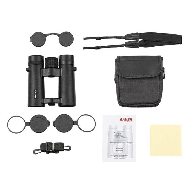 MFH Bauer Outdoor SL 10x34 Binoculars, Waterproof, Black