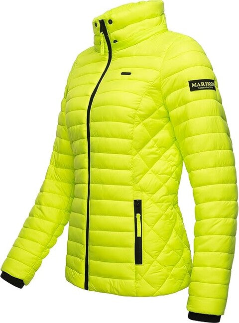 Marikoo Samtpfote damen übergangsjacke mit kapuze, neongrün