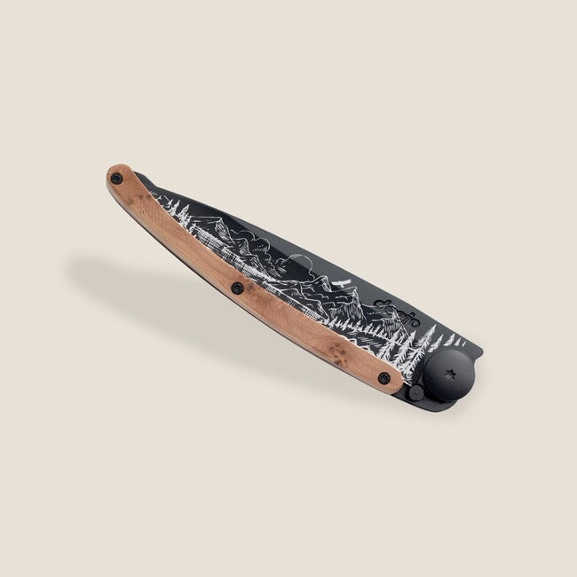 Deejo Tattoo Μαχαίρι Αναδιπλούμενο, Μαύρο Juniper Wood Mountain