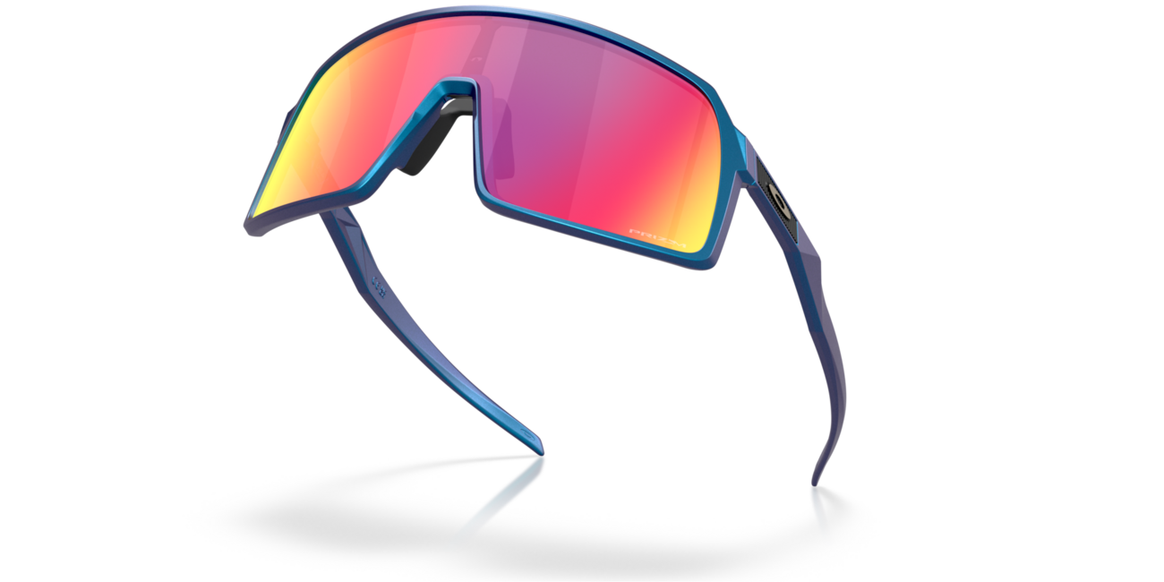 Oakley Sutro Sunglasses, Matte Cyan/Blue Colorshift Frame, Prizm Road Steel Lenses