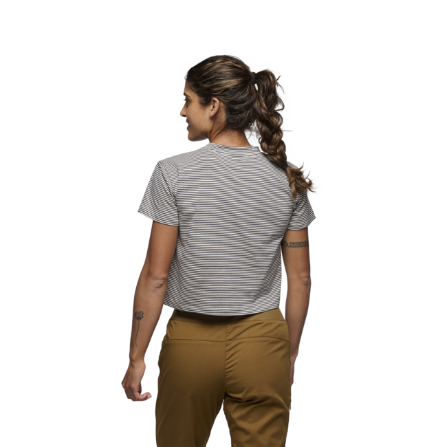 Black Diamond Women's T-Shirt BD Stripe, Off White-Charcoal