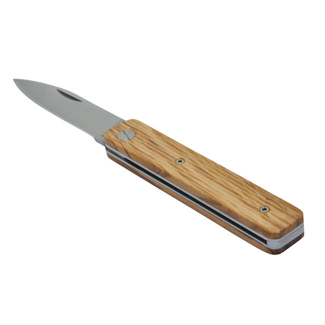 Baladeo ECO331 Papagayo Pocket Knife, 7.5cm Blade, 420 Steel, Olive Wood Handle