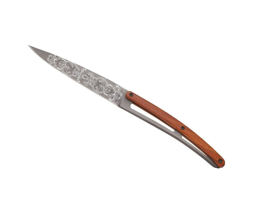 Deejo Tattoo Steak Knife Set, Light Grey, Coralwood, Grand Siecle