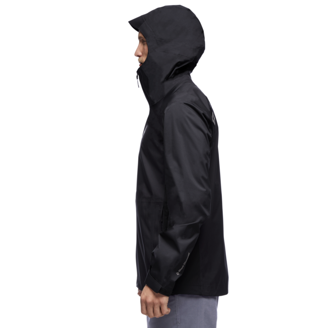 Black Men's Diamond Stormline Stretch Rain Shell, Black