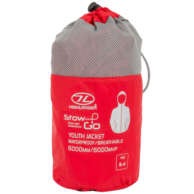 Highlander Stow and Go Kids Regenmantel für kinder, rot