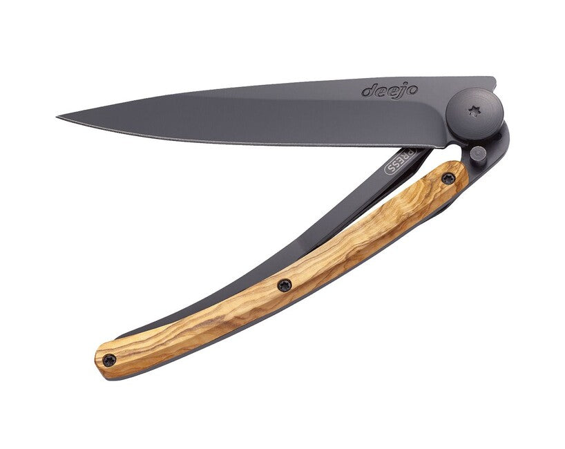 Deejo Folding Knife Black Wood